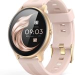 AGPTEK Smart Watch for Women, Smartwatch for Android and iOS Phones IP68 Waterproof Activity Tracker with Full Touch Color Screen Heart Rate Monitor Pedometer Sleep Monitor, Pink